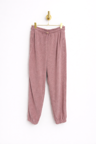Prążkowany Dres Camp - Dusty Pink
