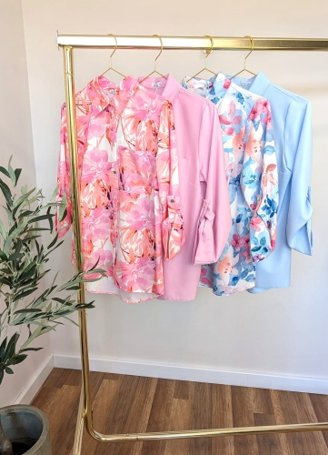 Koszula Light - Aqua Pastel Bloom