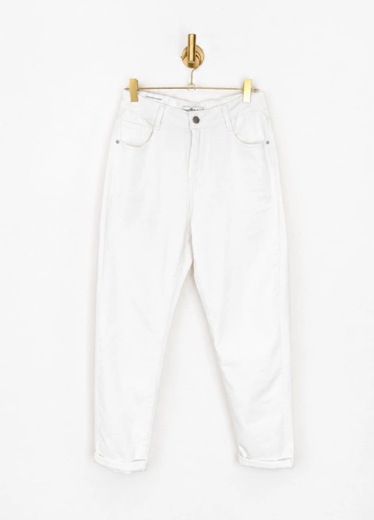 Spodnie Mom Fit - White