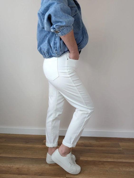Spodnie Mom Fit - White