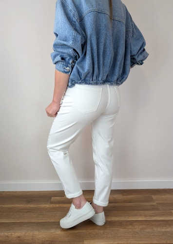 Spodnie Mom Fit - White