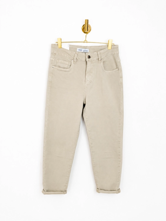 Spodnie Mom Fit - Beige