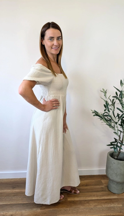 Muślinowa sukienka Mia Maxi - Ivory
