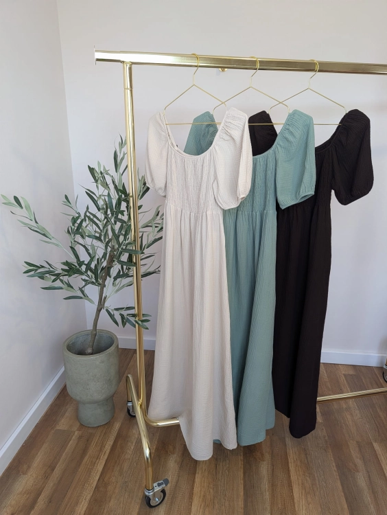 Muślinowa sukienka Mia Maxi - Sage Green